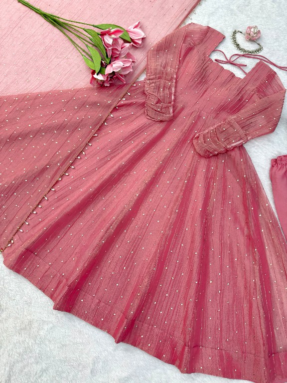 TEXTILEDEAL D.NO KD 1641 WHOLESALE READYMADE SALSA SILK DESIGNER GOWN PANT WITH DUPATTA EXPORTER