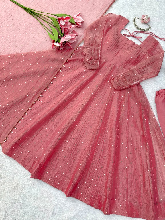 TEXTILEDEAL D.NO KD 1641 WHOLESALE READYMADE SALSA SILK DESIGNER GOWN PANT WITH DUPATTA EXPORTER