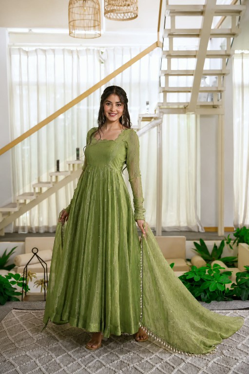 TEXTILEDEAL D.NO KD 1641 WHOLESALE READYMADE SALSA SILK DESIGNER GOWN PANT WITH DUPATTA EXPORTER