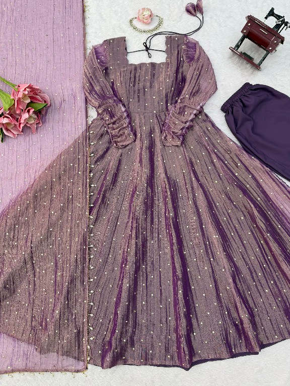 TEXTILEDEAL D.NO KD 1641 WHOLESALE READYMADE SALSA SILK DESIGNER GOWN PANT WITH DUPATTA EXPORTER