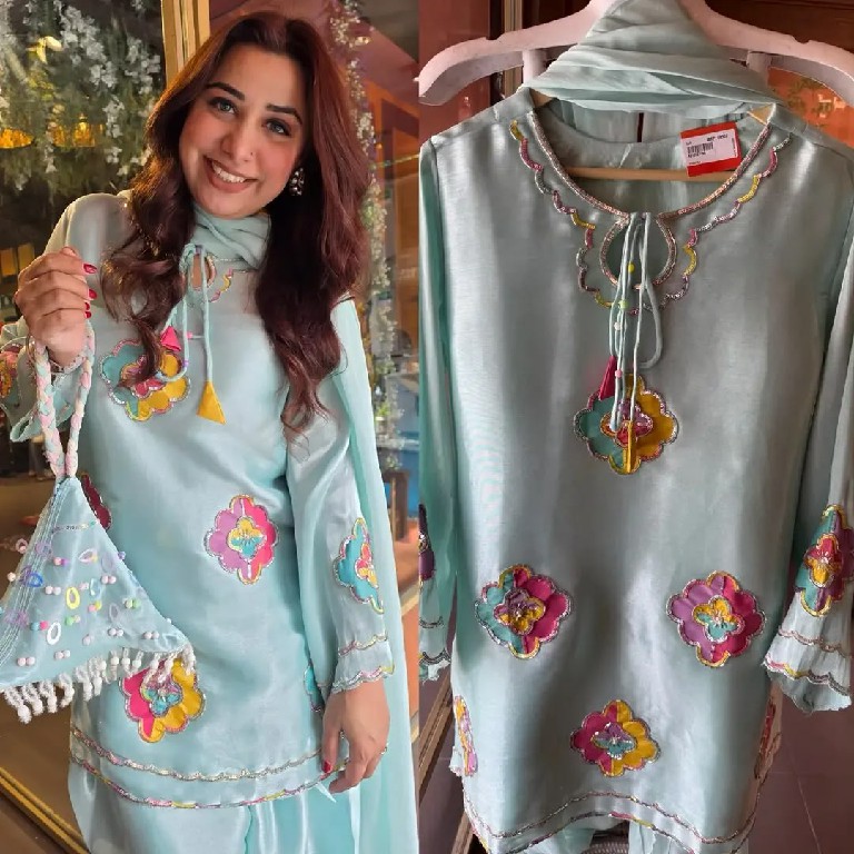 TEXTILEDEAL D.NO AAL-2156 WHOLESALE READYMADE CRAPE SILK BEAUTIFUL FARSHI SALWAR STYLE 3 PCS SUITS SUPPLIER