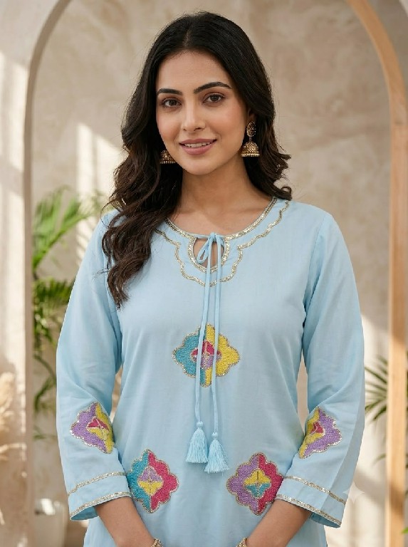 TEXTILEDEAL D.NO AAL-2156 WHOLESALE READYMADE CRAPE SILK BEAUTIFUL FARSHI SALWAR STYLE 3 PCS SUITS SUPPLIER
