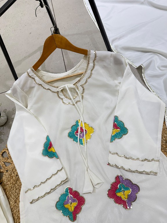 TEXTILEDEAL D.NO AAL-2156 WHOLESALE READYMADE CRAPE SILK BEAUTIFUL FARSHI SALWAR STYLE 3 PCS SUITS SUPPLIER