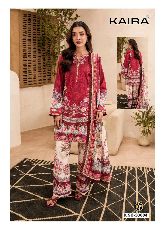 KEVAL FAB KAIRA VOL 33 WHOLESALE READYMADE HEAVY COTTON PRINTED KARACHI STYLE 3 PCS SUITS EXPORTER