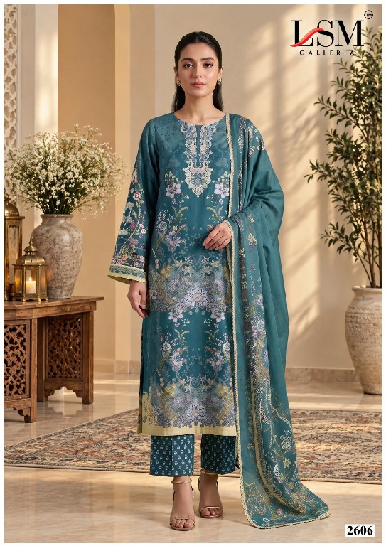 LSM GALLERIA PARIAN DREAM VOL 26 WHOLESALE READYMADE LAWN PRINTED LUXURIOUS 3 PCS SUITS SUPPLIER