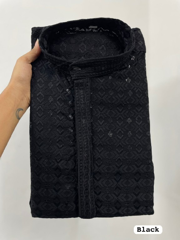 TEXTILEDEAL MANYAVAR CHIKANKARI 2.0 WHOLESALE READYMADE RAYON CHIKAN SHIFFLI WORK LONG KURTA PYJAMA FOR MEN ONLINE