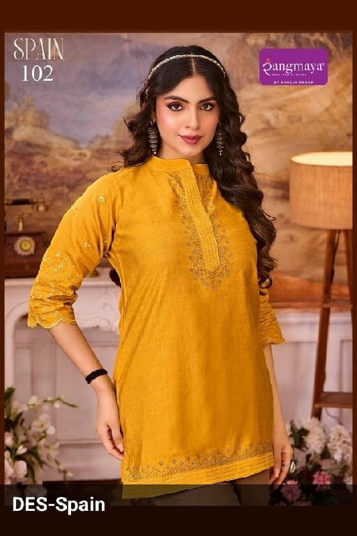 RANGMAYA SPAIN WHOLESALE READYMADE VERTICAN TRENDY STYLISH SHORT TOPS FOR EXPORT