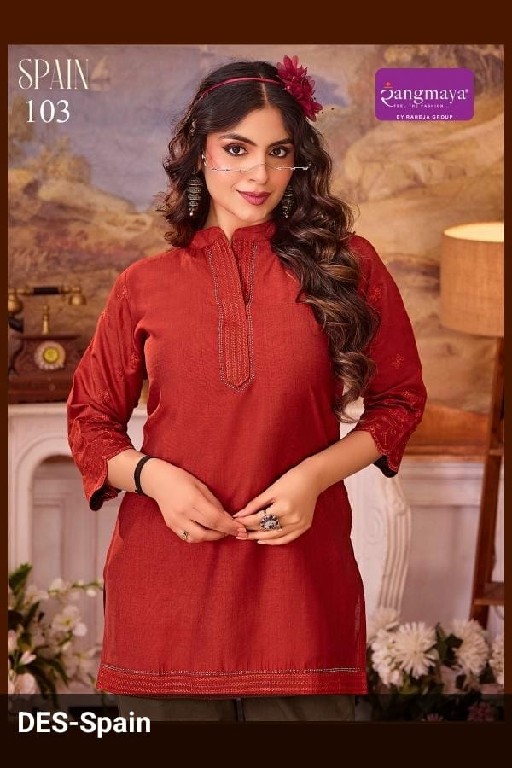 RANGMAYA SPAIN WHOLESALE READYMADE VERTICAN TRENDY STYLISH SHORT TOPS FOR EXPORT