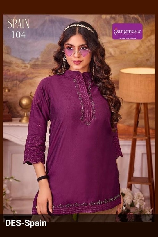 RANGMAYA SPAIN WHOLESALE READYMADE VERTICAN TRENDY STYLISH SHORT TOPS FOR EXPORT