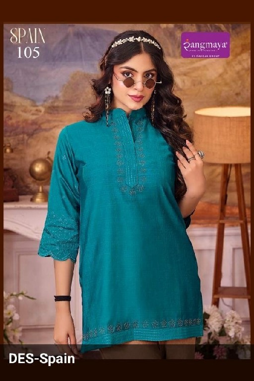 RANGMAYA SPAIN WHOLESALE READYMADE VERTICAN TRENDY STYLISH SHORT TOPS FOR EXPORT