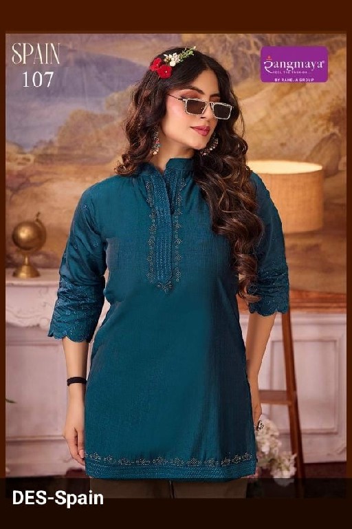 RANGMAYA SPAIN WHOLESALE READYMADE VERTICAN TRENDY STYLISH SHORT TOPS FOR EXPORT