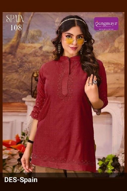 RANGMAYA SPAIN WHOLESALE READYMADE VERTICAN TRENDY STYLISH SHORT TOPS FOR EXPORT