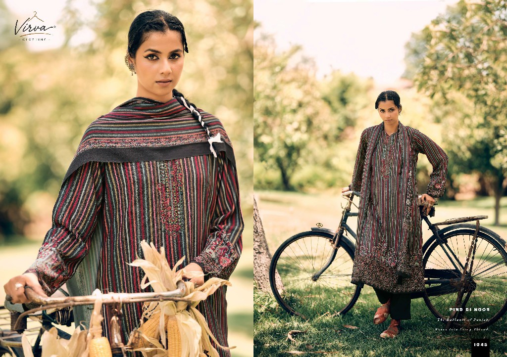 VIRVA PIND DI NOOR WHOLESALE VISCOSE PASHMINA WINTER LUXURIOUS UNSTITCH SALWAR SUITS SUPPLIER
