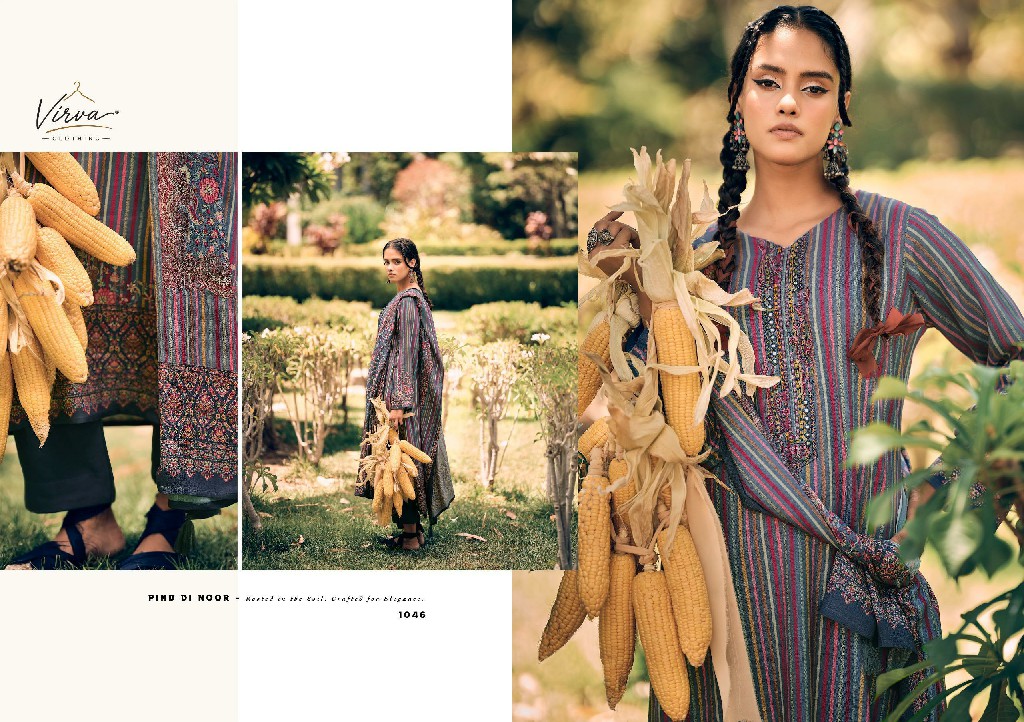 VIRVA PIND DI NOOR WHOLESALE VISCOSE PASHMINA WINTER LUXURIOUS UNSTITCH SALWAR SUITS SUPPLIER