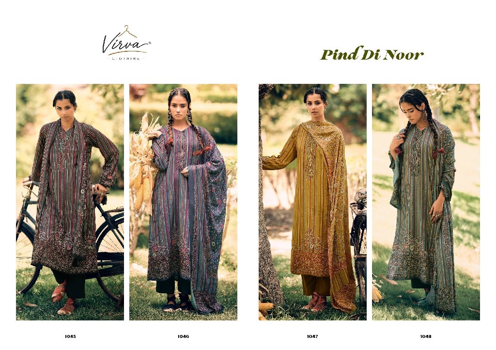 VIRVA PIND DI NOOR WHOLESALE VISCOSE PASHMINA WINTER LUXURIOUS UNSTITCH SALWAR SUITS SUPPLIER