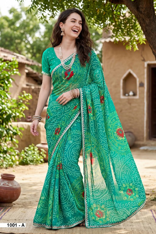 VALLABHI PRINTS MANSI WHOLESALE BANDHANI PRINT PRETTY LOOK SAREES FOR WOMEN ONLINE