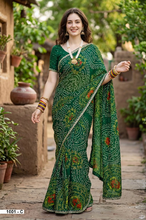 VALLABHI PRINTS MANSI WHOLESALE BANDHANI PRINT PRETTY LOOK SAREES FOR WOMEN ONLINE