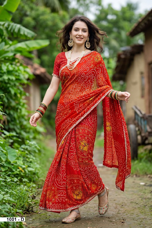 VALLABHI PRINTS MANSI WHOLESALE BANDHANI PRINT PRETTY LOOK SAREES FOR WOMEN ONLINE