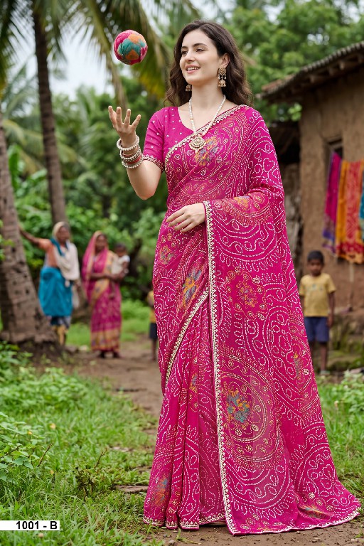 VALLABHI PRINTS MANSI WHOLESALE BANDHANI PRINT PRETTY LOOK SAREES FOR WOMEN ONLINE