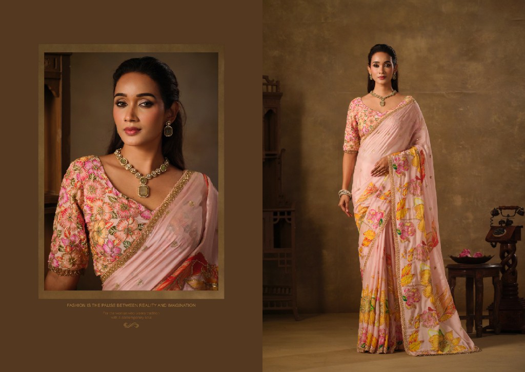 MAHOTSAV NIMAYA RAJWADI VOL 4 D.NO 569 WHOLESALE NATURAL CREPE PARTY WEAR SAREE FOR WOMEN SUPPLIER