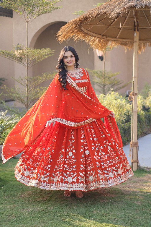 TEXTILEDEAL D.NO LW-9331 WHOLESALE READYMADE FAUX BLOOMING GEORGETTE DESIGNER GOWN WITH DUPATTA ONLINE
