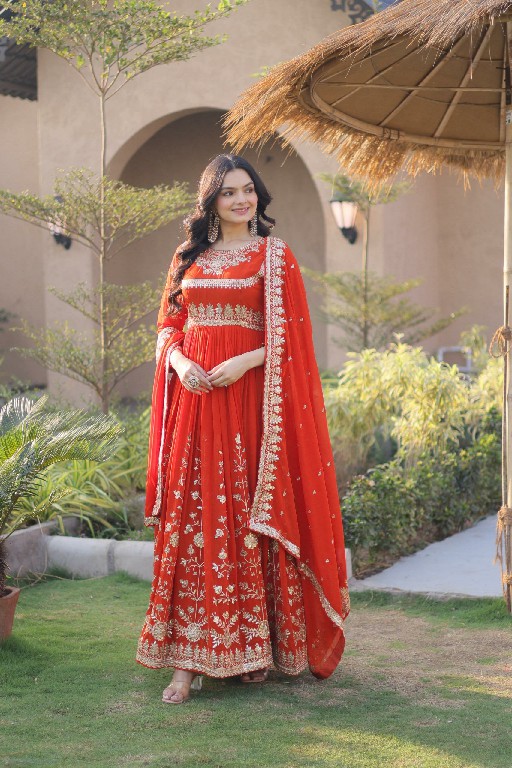TEXTILEDEAL D.NO LW-9331 WHOLESALE READYMADE FAUX BLOOMING GEORGETTE DESIGNER GOWN WITH DUPATTA ONLINE