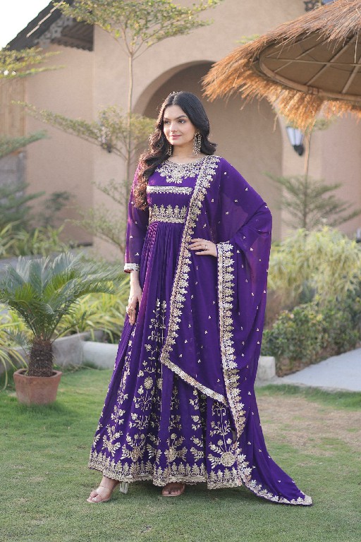 TEXTILEDEAL D.NO LW-9331 WHOLESALE READYMADE FAUX BLOOMING GEORGETTE DESIGNER GOWN WITH DUPATTA ONLINE