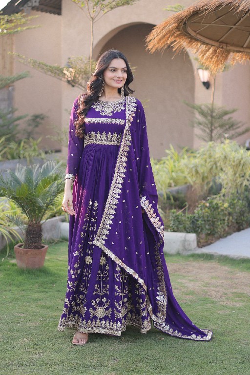 TEXTILEDEAL D.NO LW-9331 WHOLESALE READYMADE FAUX BLOOMING GEORGETTE DESIGNER GOWN WITH DUPATTA ONLINE