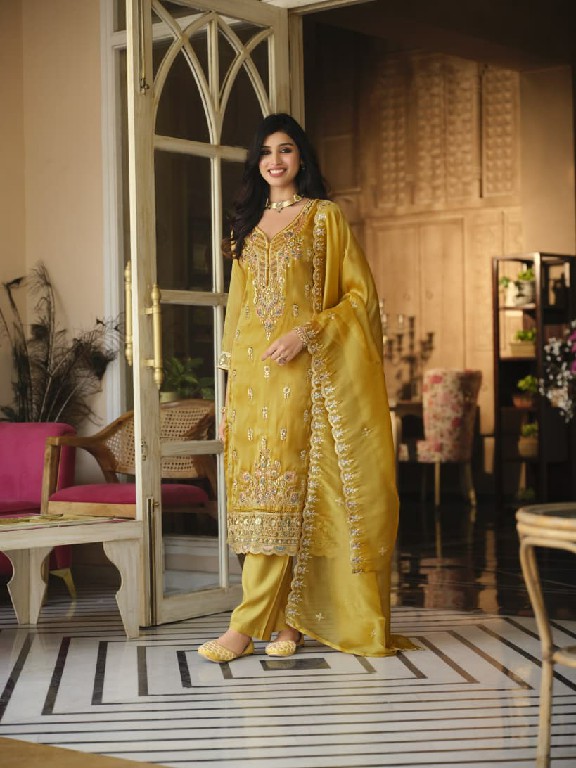TEXTILEDEAL D.NO 50138 WHOLESALE READYMADE SIMER BITS WORK BIG SIZE FESTIVE WEAR 3 PCS SUITS EXPORTER
