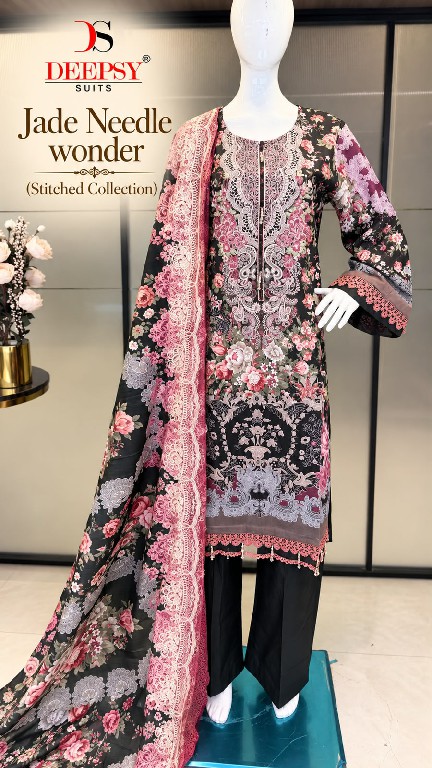 DEEPSY JADE NEEDLE WONDER WHOLESALE READYMADE PURE COTTON CHIKAN WORK 3 PCS SUITS EXPORTER