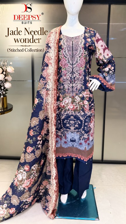 DEEPSY JADE NEEDLE WONDER WHOLESALE READYMADE PURE COTTON CHIKAN WORK 3 PCS SUITS EXPORTER