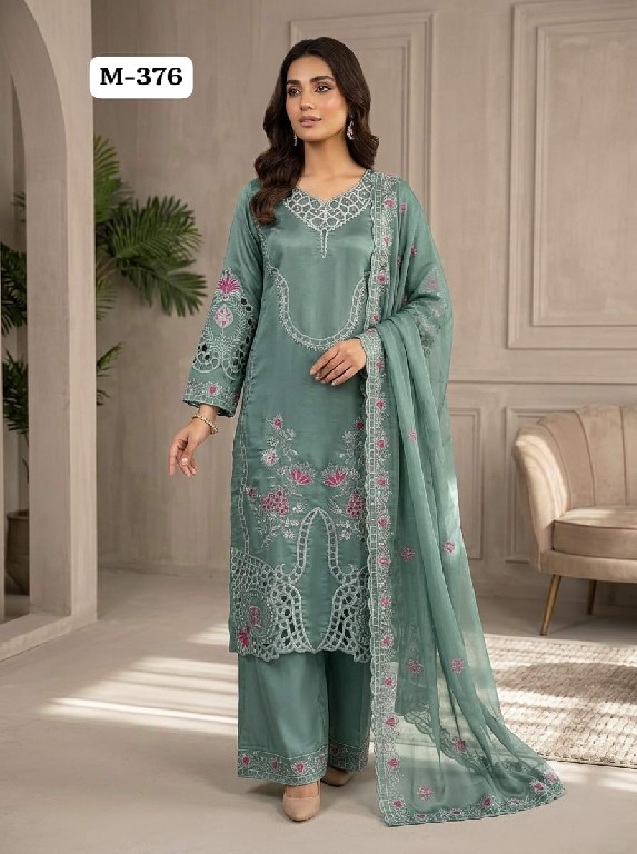 TEXTILEDEAL D.NO M-376 WHOLESALE READYMADE SHISHA SILK BEAUTIFUL 3 PCS COMBO SET SUITS SUPPLIER