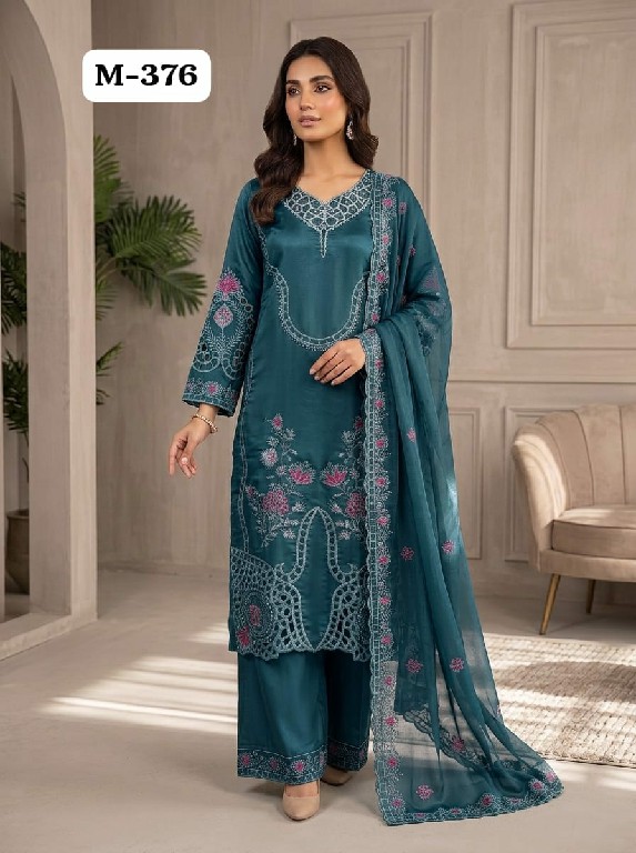 TEXTILEDEAL D.NO M-376 WHOLESALE READYMADE SHISHA SILK BEAUTIFUL 3 PCS COMBO SET SUITS SUPPLIER