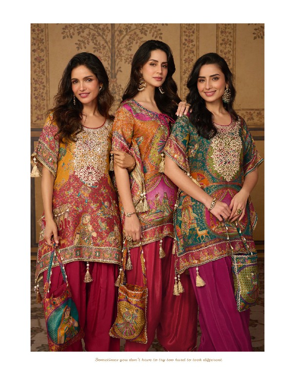DORI BY SAYURI DESIGNER WHOLESALE READYMADE LATEST TRENDY JACQUARD STYLISH KAFTAN WITH FARSHI SALWAR FOR WOMEN ONLINE
