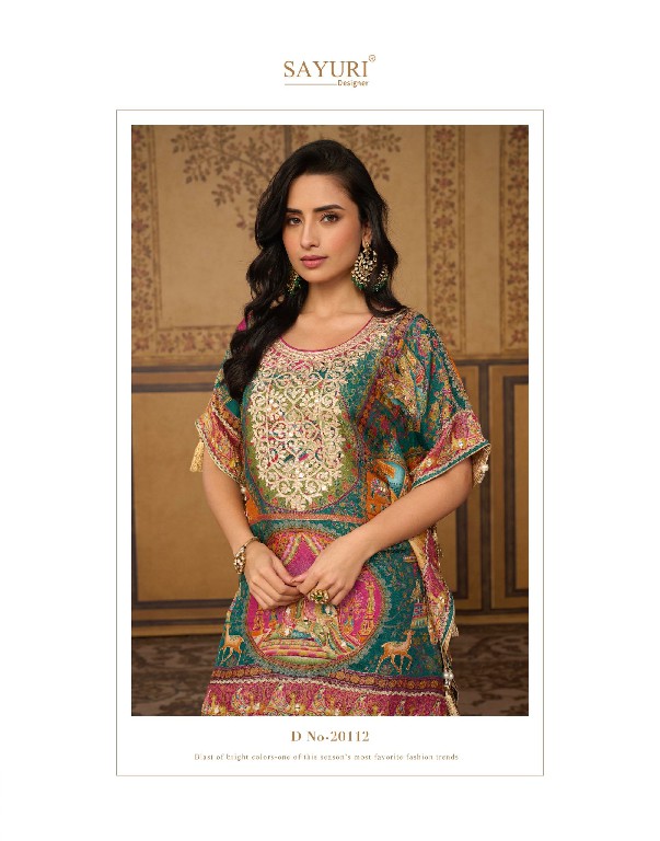 DORI BY SAYURI DESIGNER WHOLESALE READYMADE LATEST TRENDY JACQUARD STYLISH KAFTAN WITH FARSHI SALWAR FOR WOMEN ONLINE