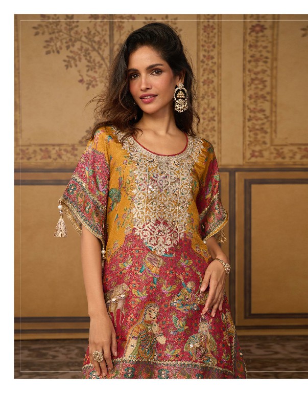 DORI BY SAYURI DESIGNER WHOLESALE READYMADE LATEST TRENDY JACQUARD STYLISH KAFTAN WITH FARSHI SALWAR FOR WOMEN ONLINE