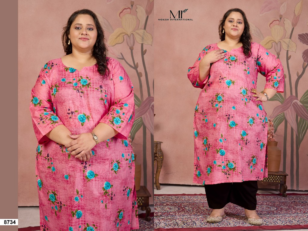 MOKSH PLUS SIZE COTTON KHUSHI VOL 1 WHOLESALE READYMADE CAMBRIC COTTON BIG SIZE KURTIS FOR WOMEN ONLINE