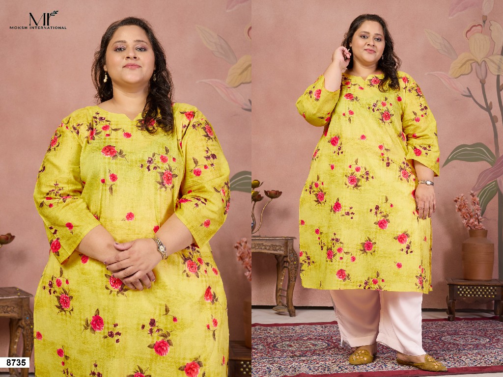 MOKSH PLUS SIZE COTTON KHUSHI VOL 1 WHOLESALE READYMADE CAMBRIC COTTON BIG SIZE KURTIS FOR WOMEN ONLINE
