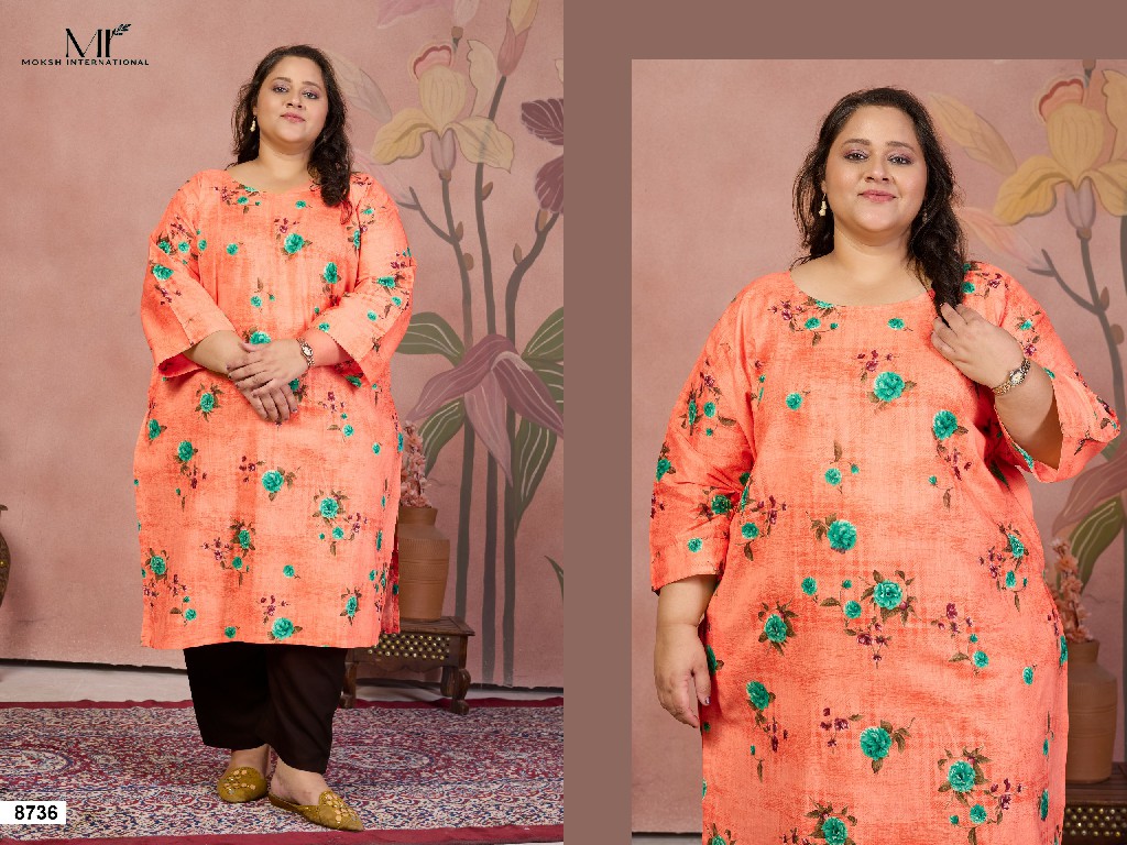 MOKSH PLUS SIZE COTTON KHUSHI VOL 1 WHOLESALE READYMADE CAMBRIC COTTON BIG SIZE KURTIS FOR WOMEN ONLINE