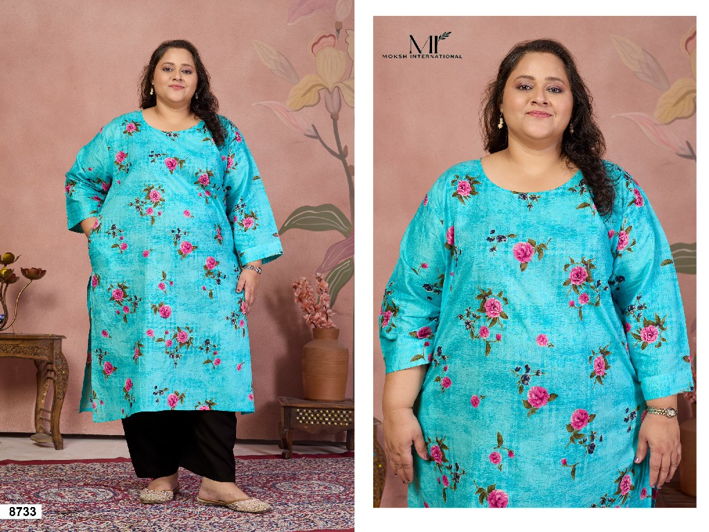 MOKSH PLUS SIZE COTTON KHUSHI VOL 1 WHOLESALE READYMADE CAMBRIC COTTON BIG SIZE KURTIS FOR WOMEN ONLINE