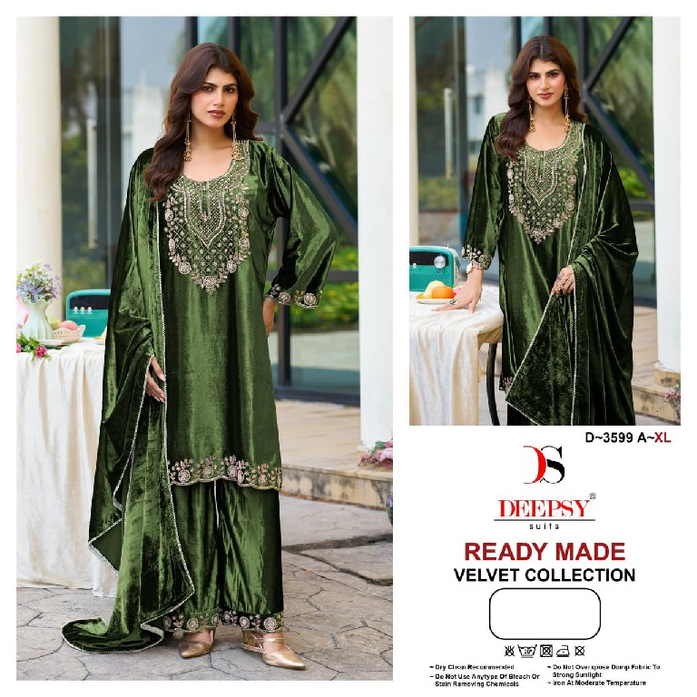 DEEPSY D.NO 3599 WHOLESALE READYMADE ICE VELVET BEATS WORK WINTER WEAR 3 PCS SUITS ONLINE