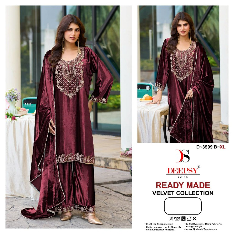 DEEPSY D.NO 3599 WHOLESALE READYMADE ICE VELVET BEATS WORK WINTER WEAR 3 PCS SUITS ONLINE