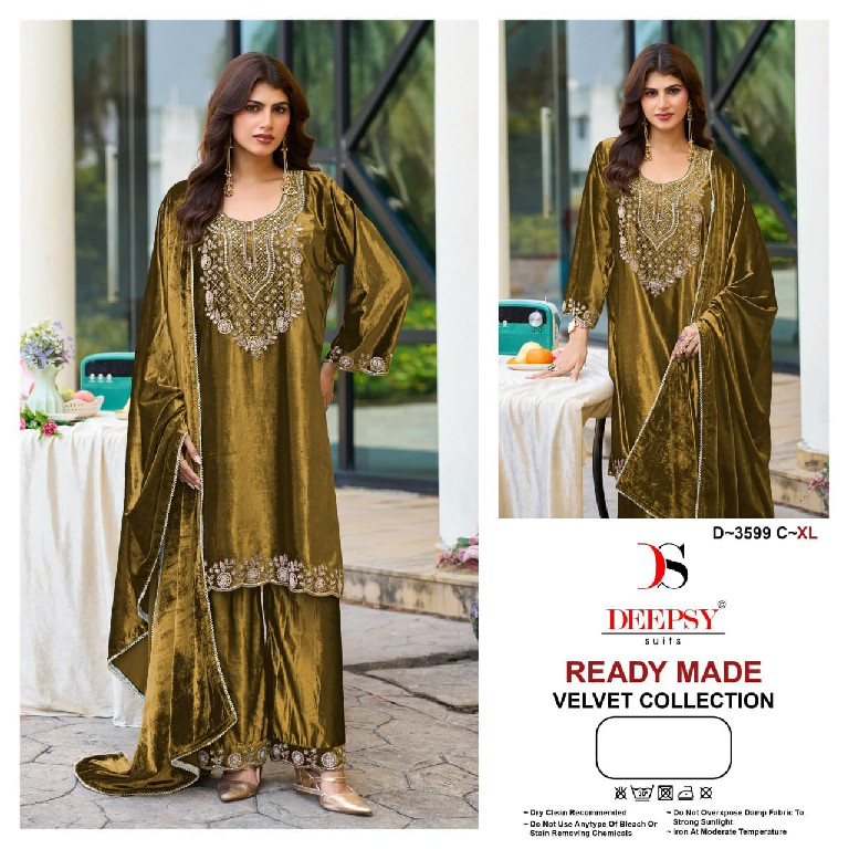 DEEPSY D.NO 3599 WHOLESALE READYMADE ICE VELVET BEATS WORK WINTER WEAR 3 PCS SUITS ONLINE
