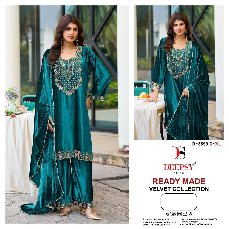 DEEPSY D.NO 3599 WHOLESALE READYMADE ICE VELVET BEATS WORK WINTER WEAR 3 PCS SUITS ONLINE