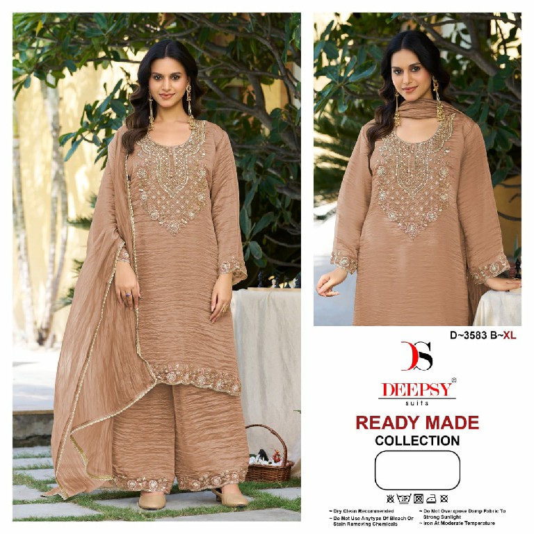 DEEPSY D.NO 3583 WHOLESALE READYMADE MASKAT SILK TRENDY STYLISH 3 PCS SUITS FOR EXPORT