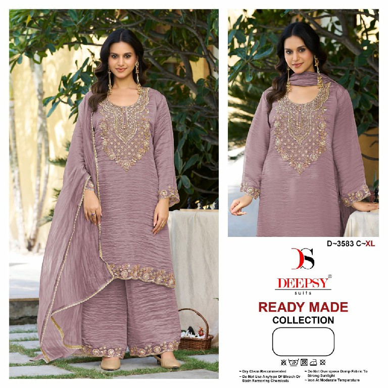 DEEPSY D.NO 3583 WHOLESALE READYMADE MASKAT SILK TRENDY STYLISH 3 PCS SUITS FOR EXPORT