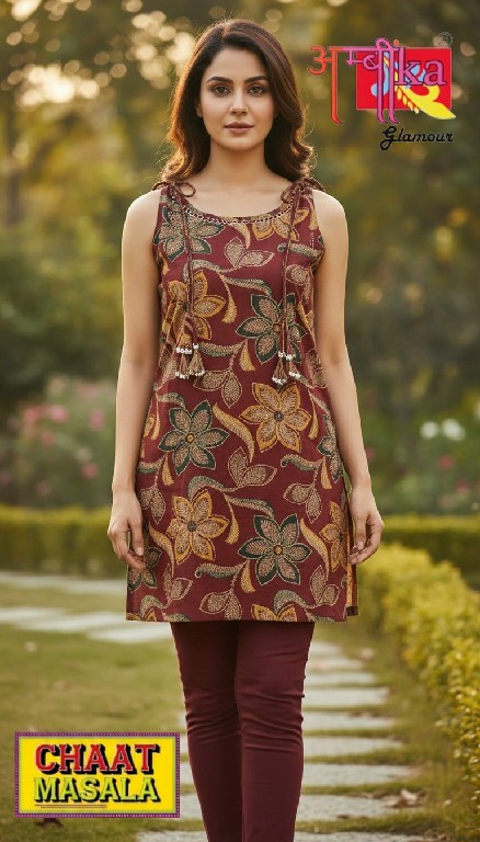 AMBIKA CHAAT MASALA WHOLESALE READYMADE VERICAN MIRROR WORK TRENDY STYLISH COMBO SHORT KURTIS FOR WOMEN ONLINE