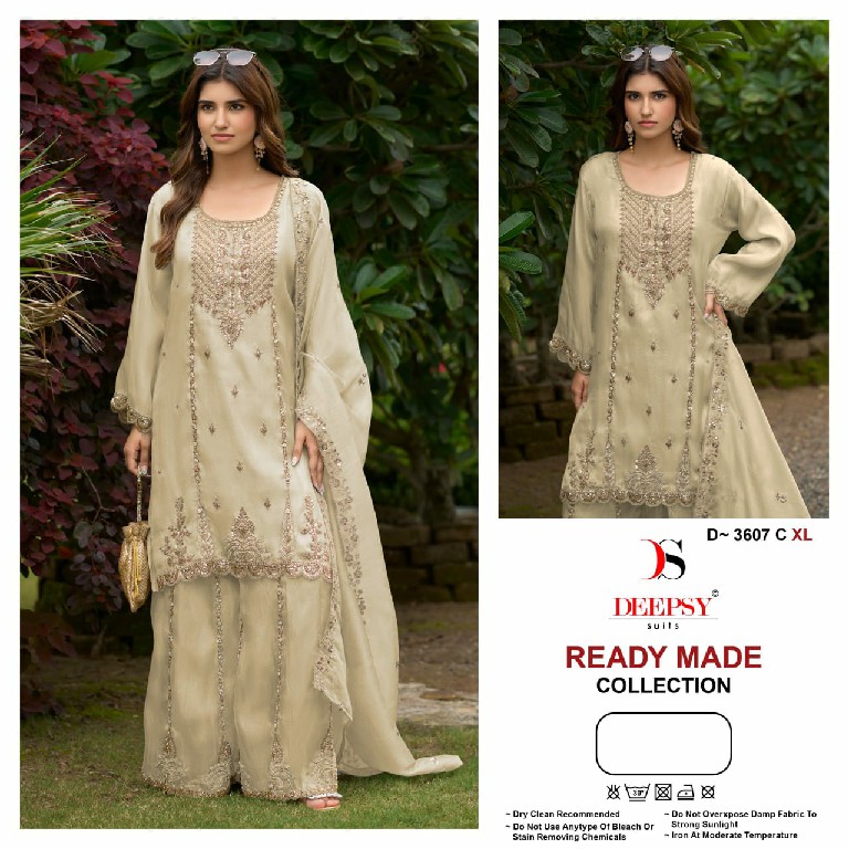 DEEPSY D.NO 3607 WHOLESALE READYMADE VISCOSE TISSUE SILK PAKISTANI GORGEOUS LOOK 3 PCS SUITS SUPPLIER