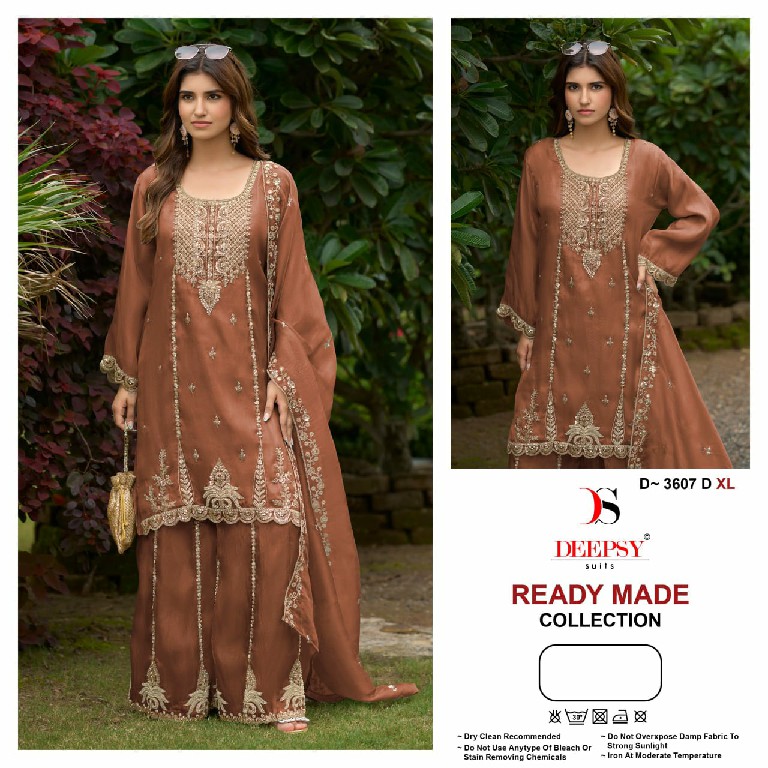 DEEPSY D.NO 3607 WHOLESALE READYMADE VISCOSE TISSUE SILK PAKISTANI GORGEOUS LOOK 3 PCS SUITS SUPPLIER