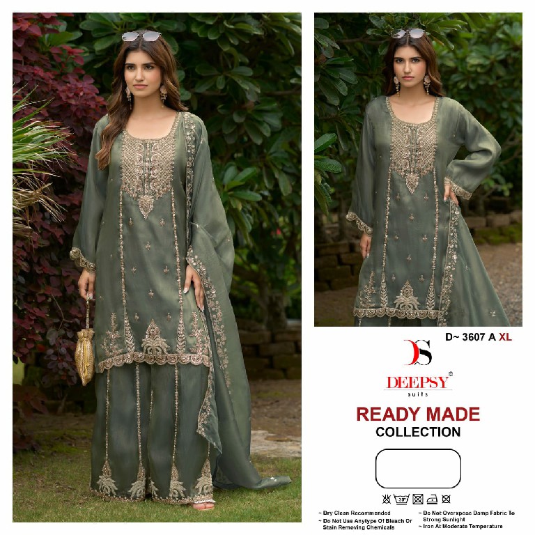 DEEPSY D.NO 3607 WHOLESALE READYMADE VISCOSE TISSUE SILK PAKISTANI GORGEOUS LOOK 3 PCS SUITS SUPPLIER